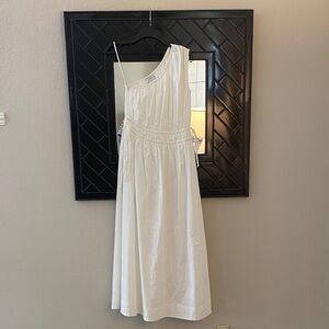 Faithfull the Brand Elegant Cream One-Shoulder Dress